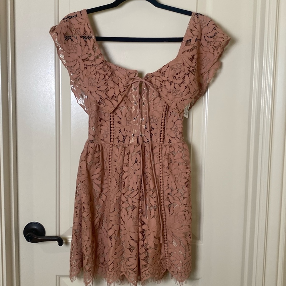 🔥 Tobi Lace Dress in Blush Pink